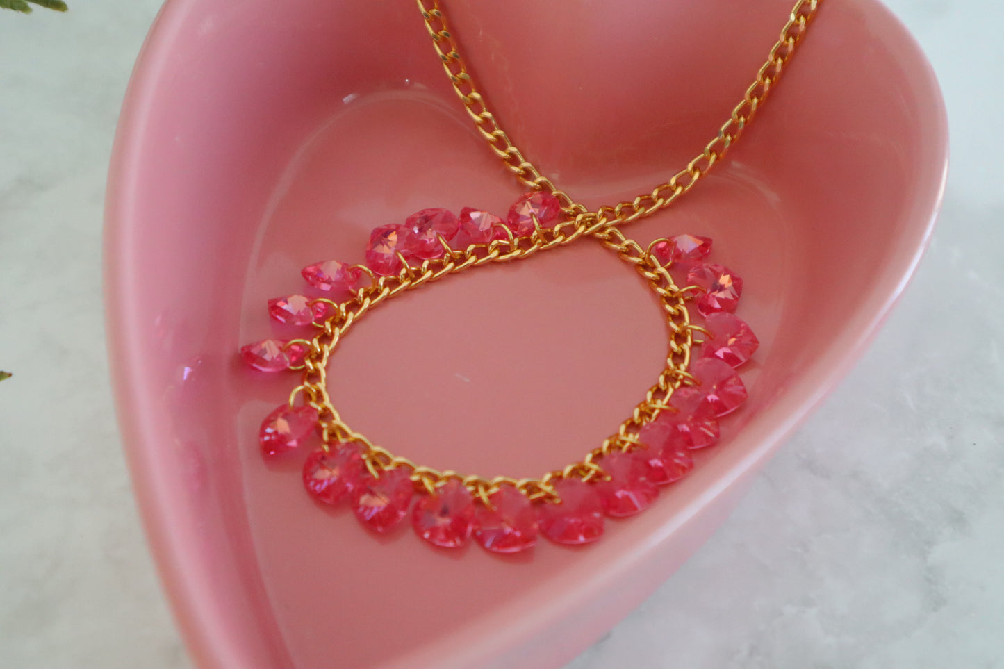 Pink Swarovski heart necklace for Valentine’s Day - Wesley Chapel Jewerly