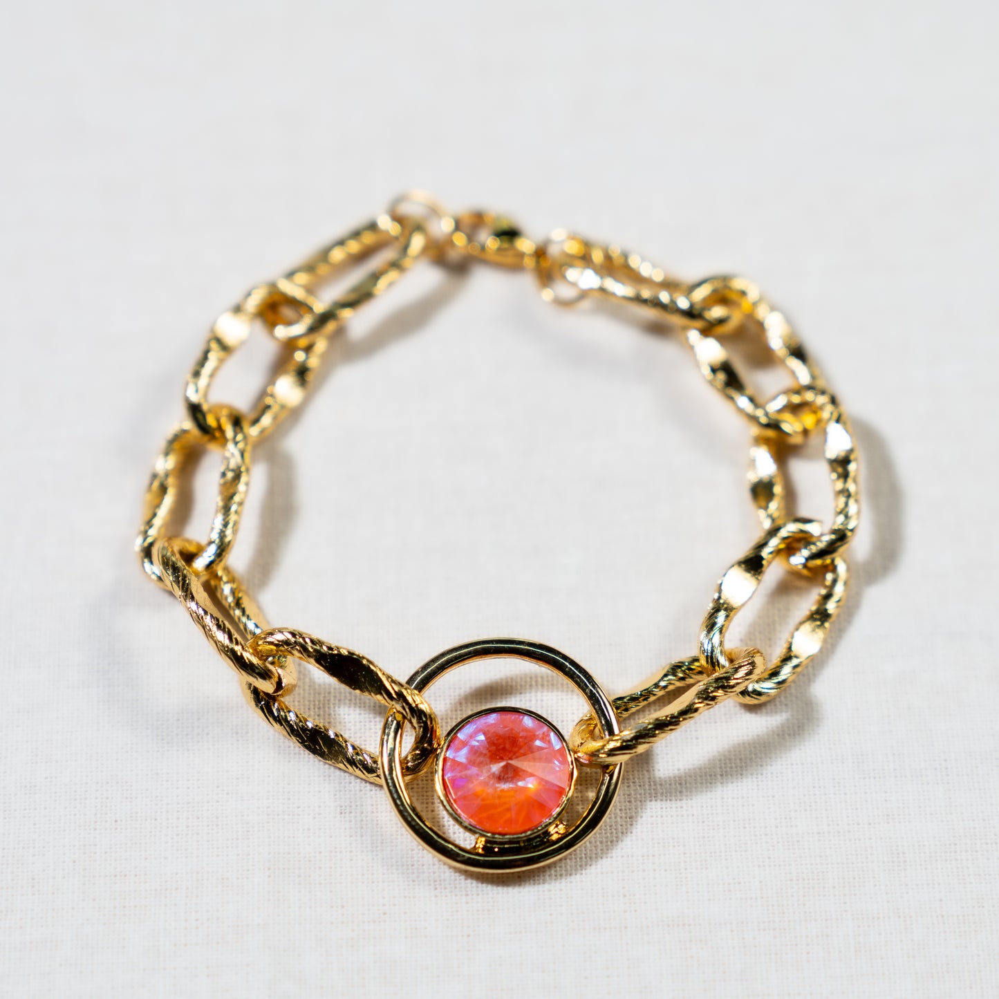 Orange crystal bracelet, spring/summer jewelry
