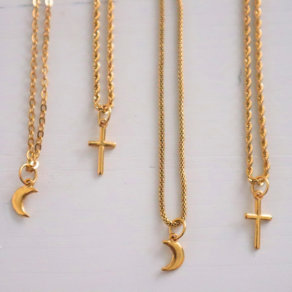 18k Gold-Plated Moon Necklace