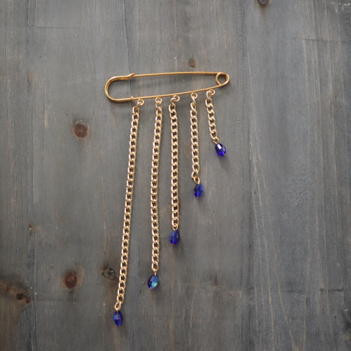 Blue Crystal Brooch