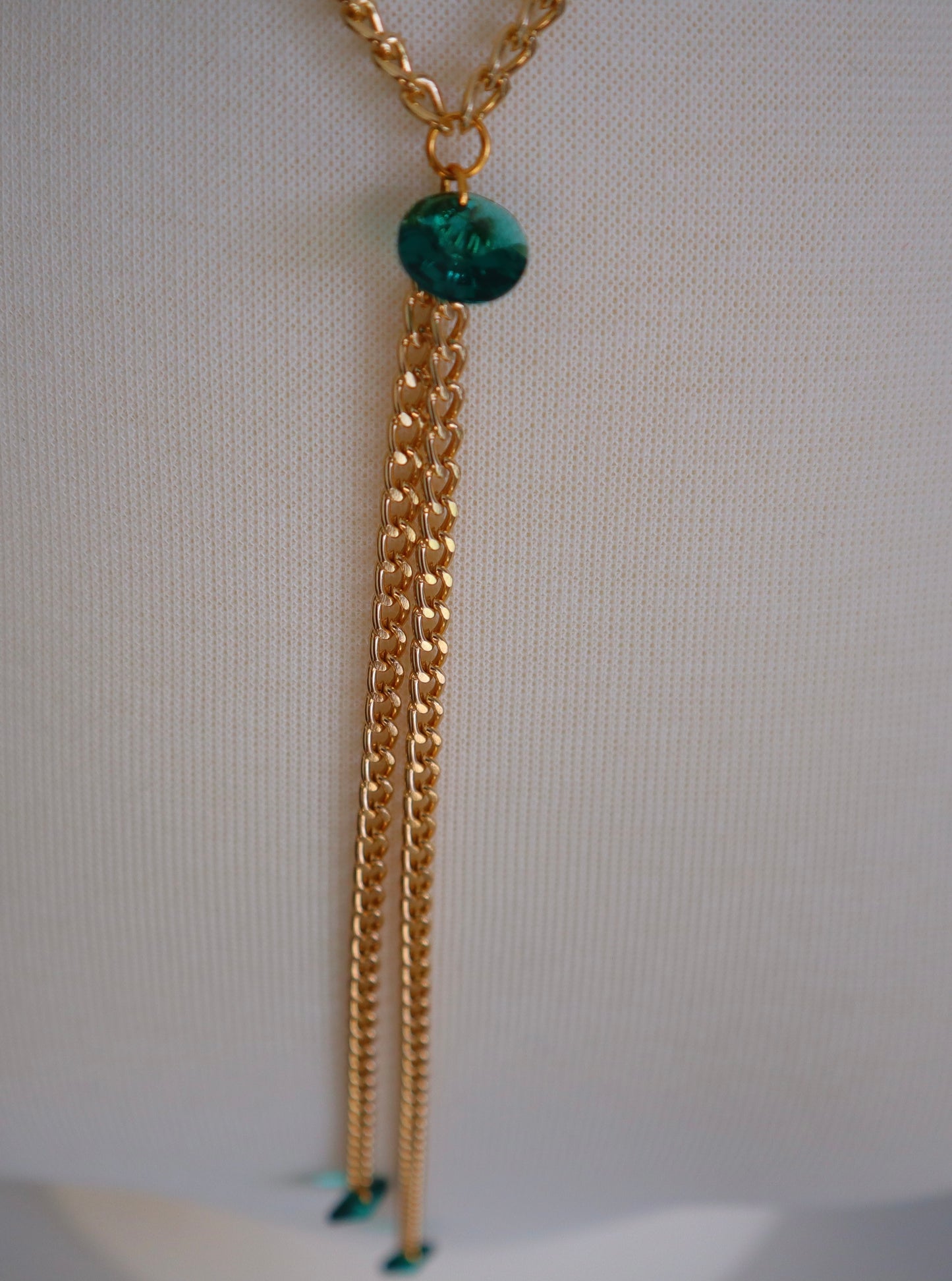Green Crystal Long Necklace