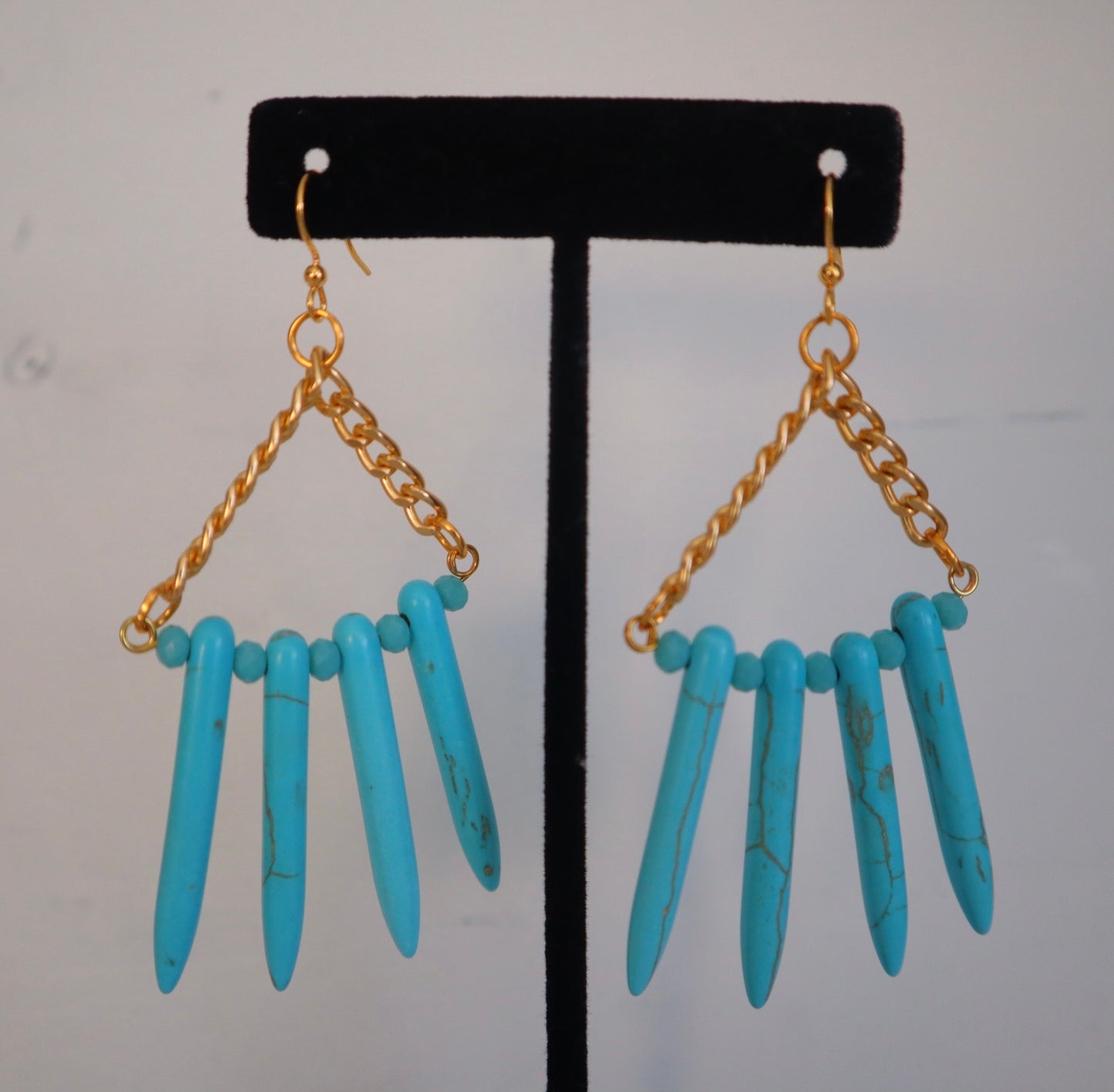 Turquoise Triangle Earrings
