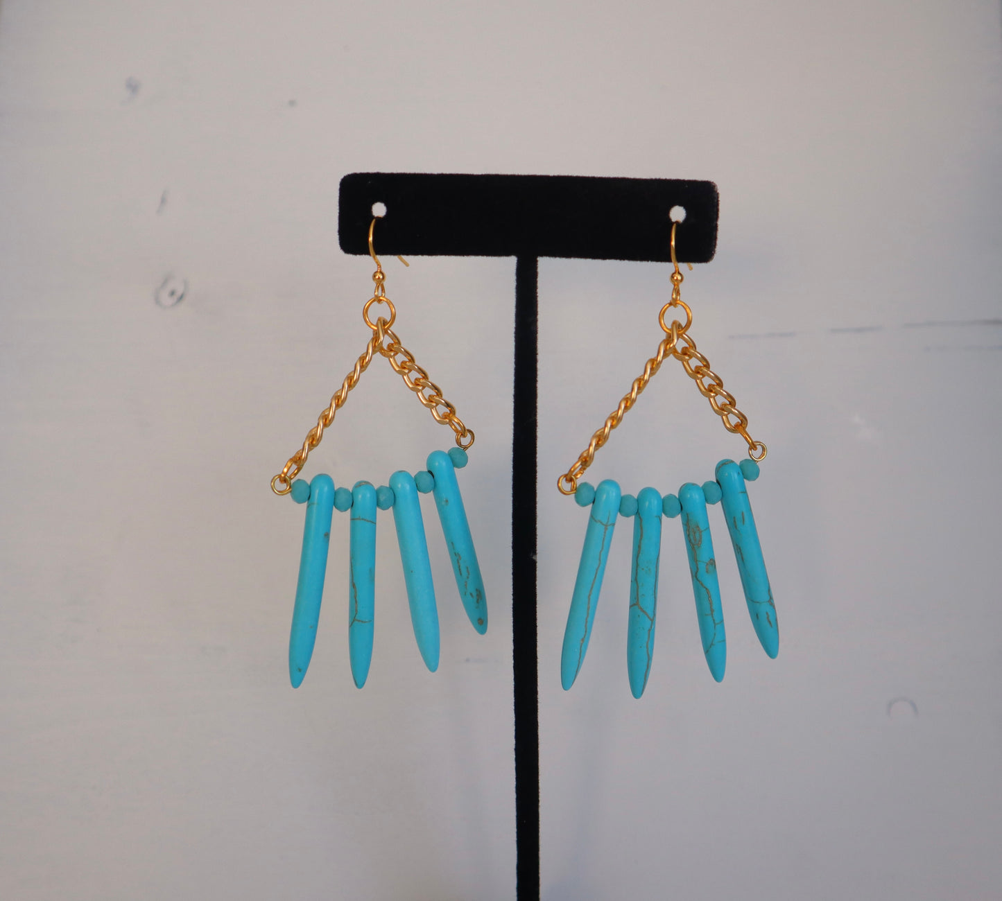 Turquoise Triangle Earrings