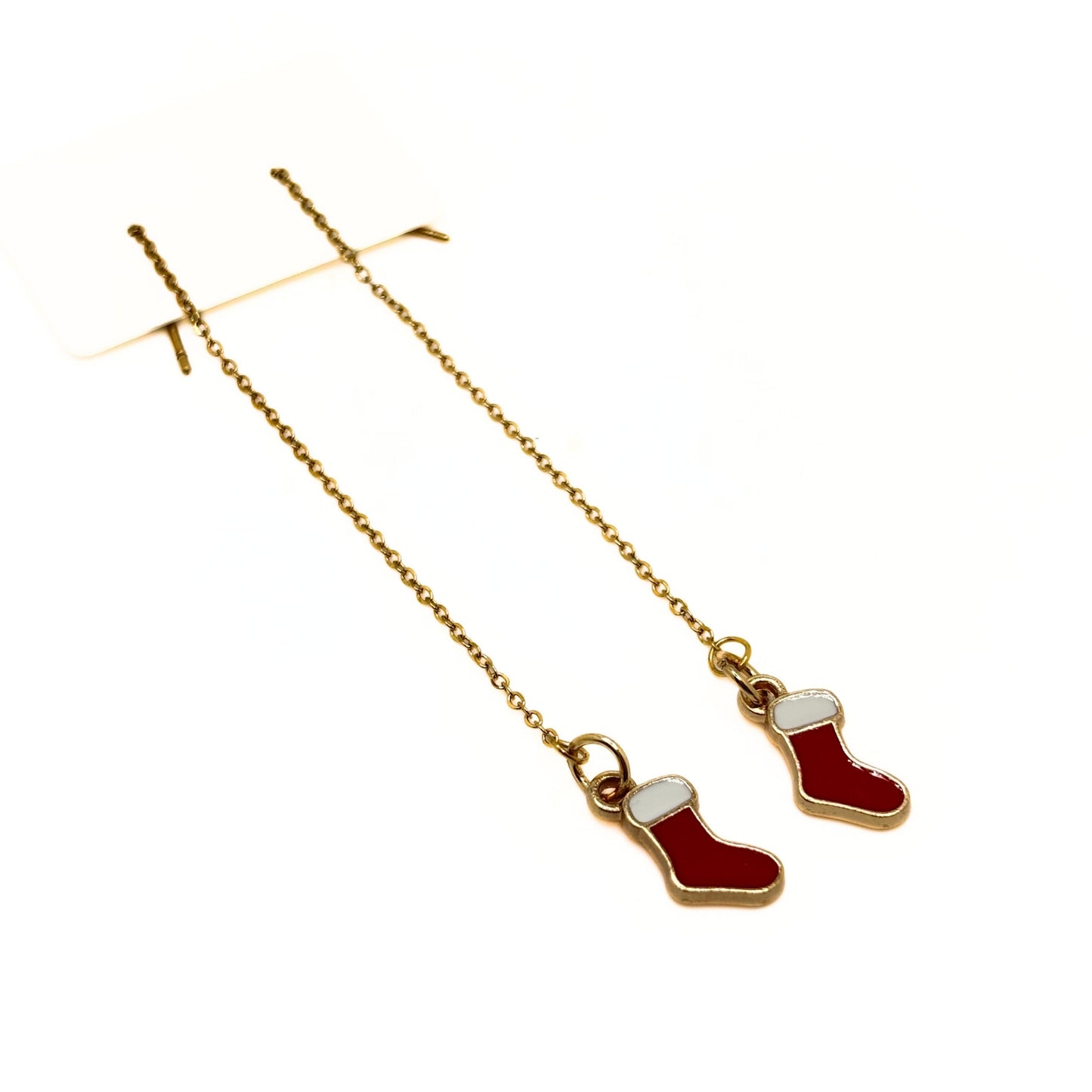 Christmas Socks Long-Drop Earrings