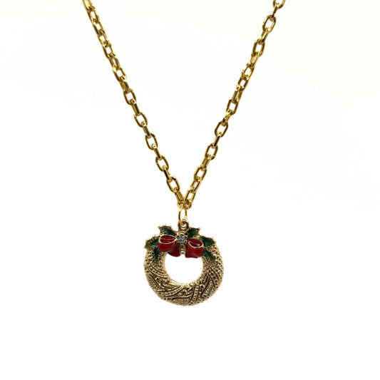 Christmas Wreath Necklace