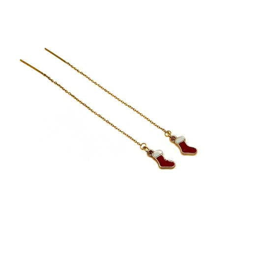 Christmas Socks Long-Drop Earrings