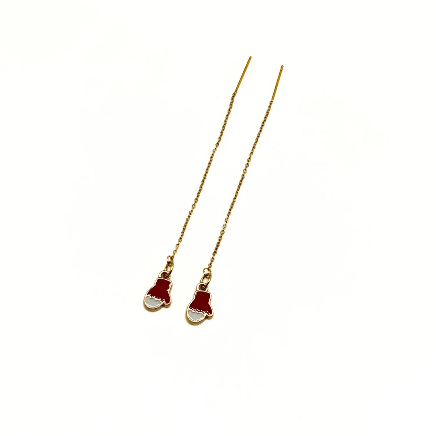 Winter Mitten Long-Drop Earrings