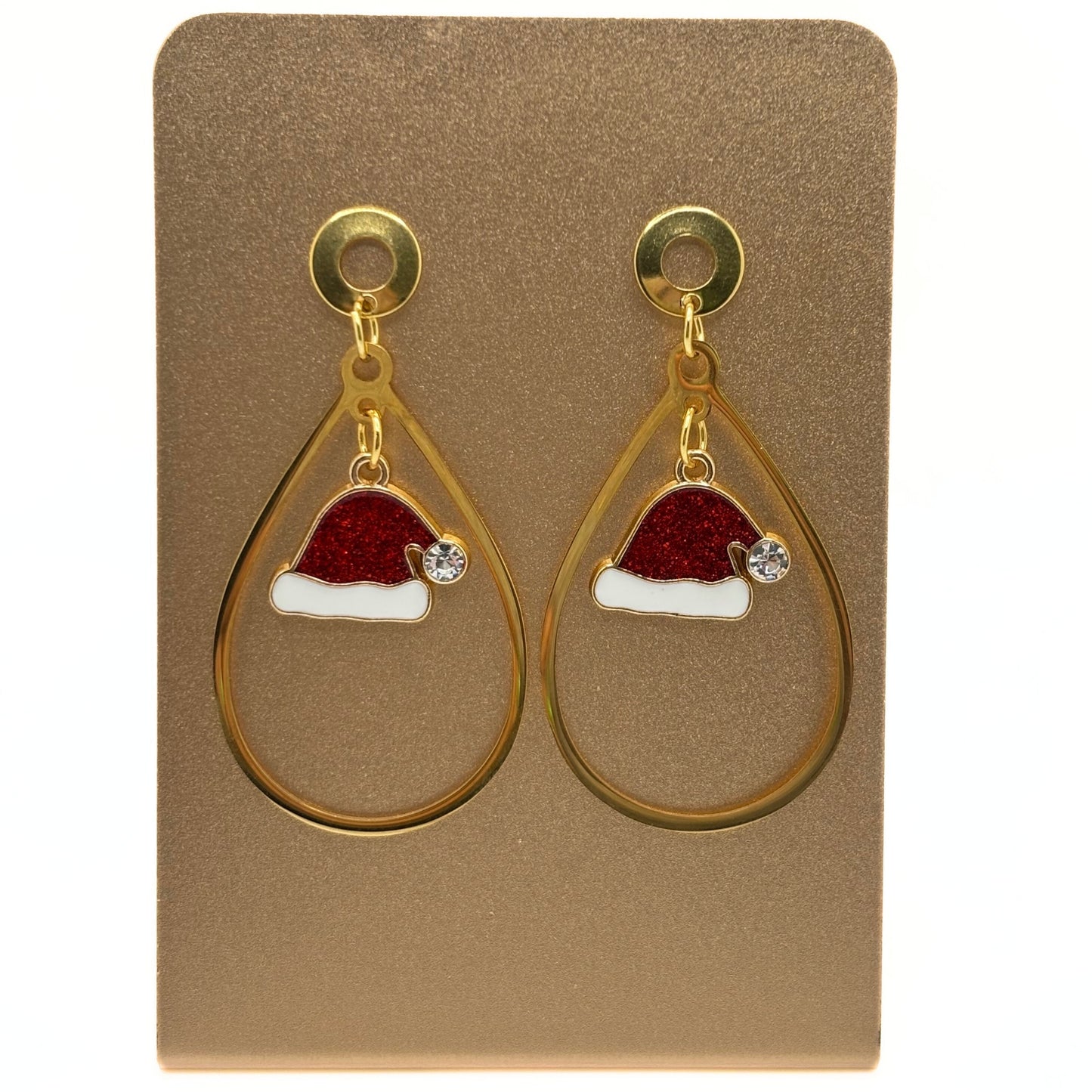 Santa Hat Hoop Earrings