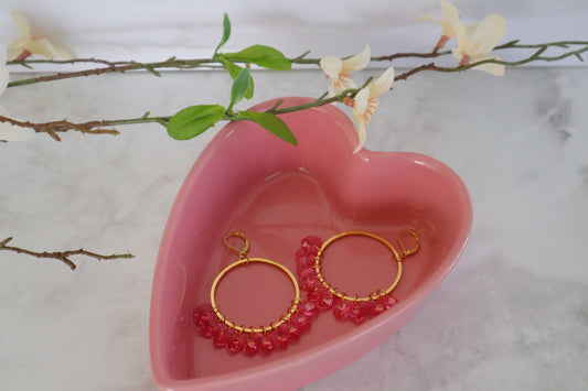 Pink Swarovski heart earrings for Valentine’s Day - Wesley Chapel Jewerly