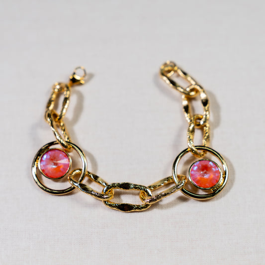 Orange crystal bracelet, spring/summer jewelry