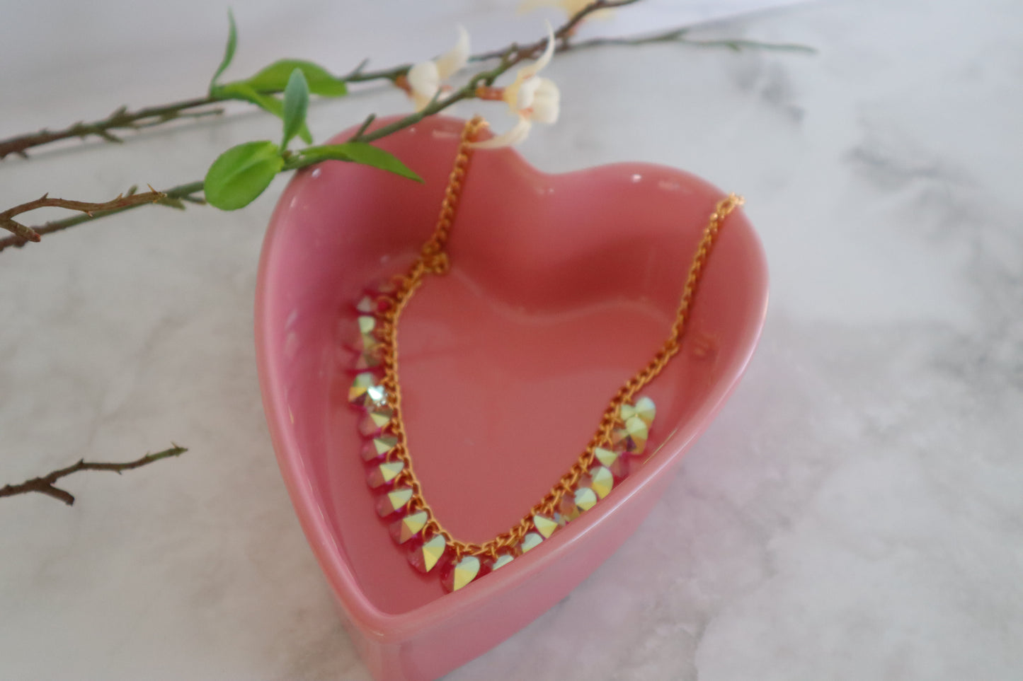 Pink Swarovski heart necklace for Valentine’s Day - Wesley Chapel Jewerly