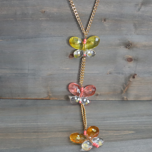 Long Drop Butterfly Necklace