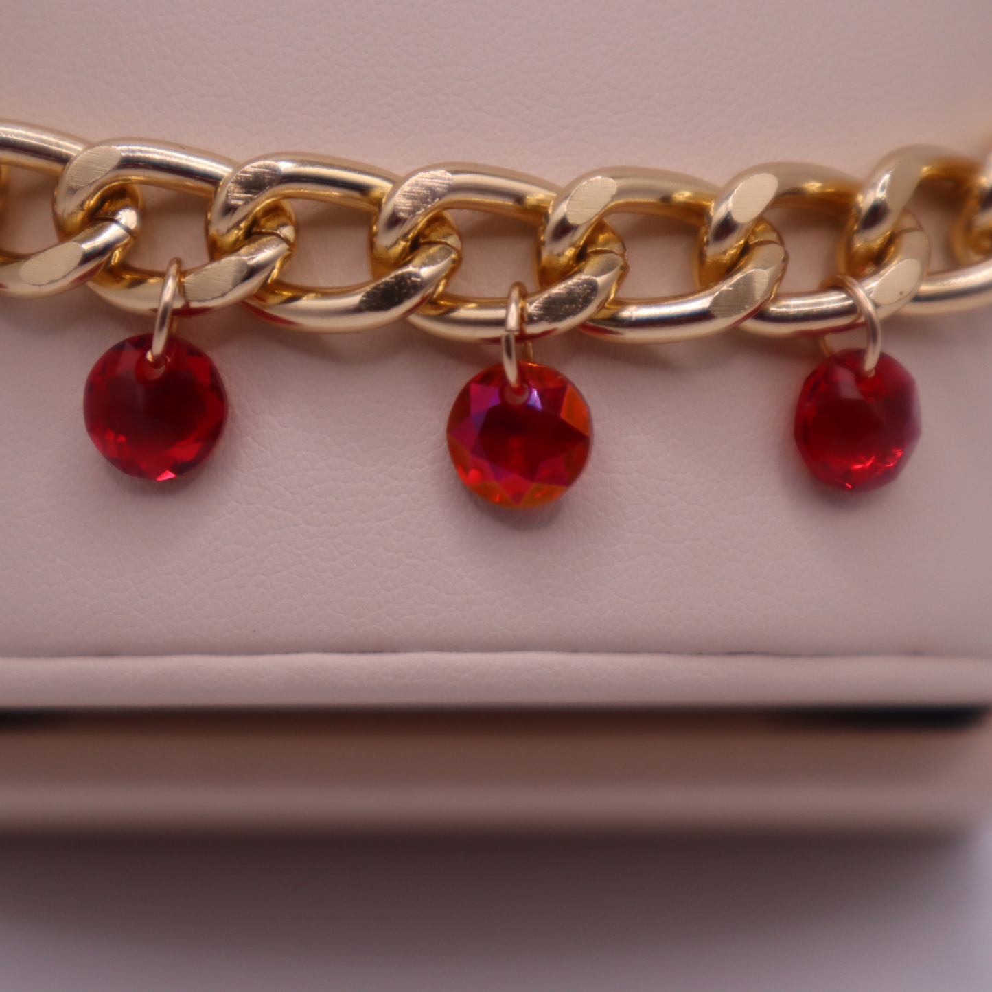 Red Crystal Charm Bracelet