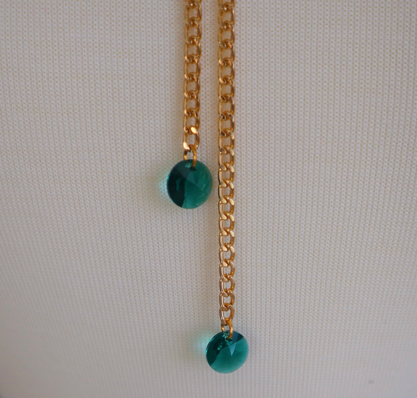 Green Crystal Long Necklace