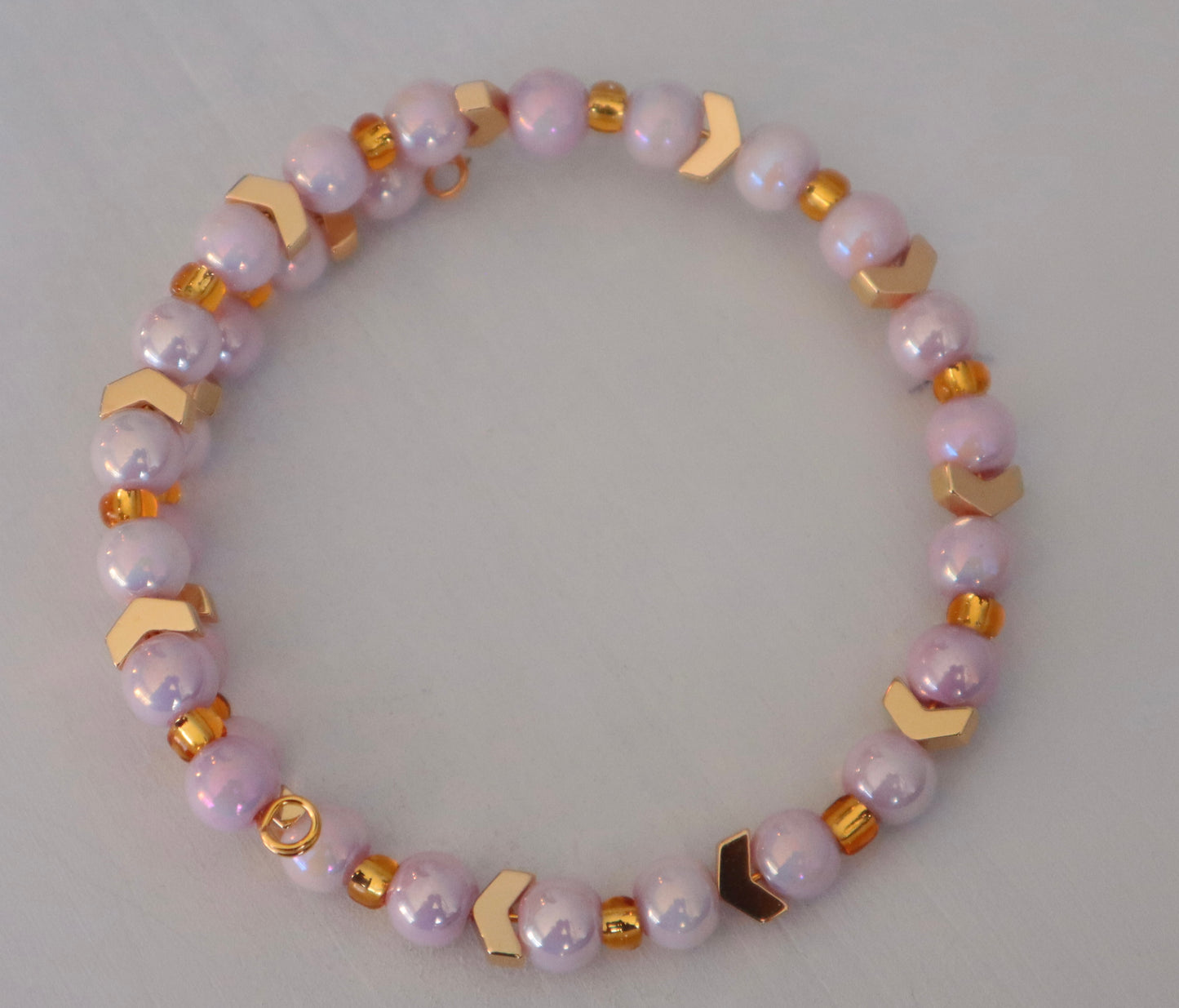 Lilac and Gold Wrap Bracelet