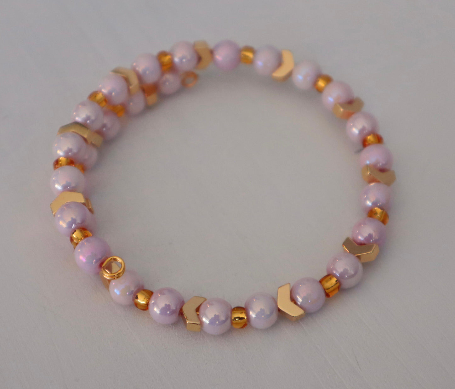 Lilac and Gold Wrap Bracelet