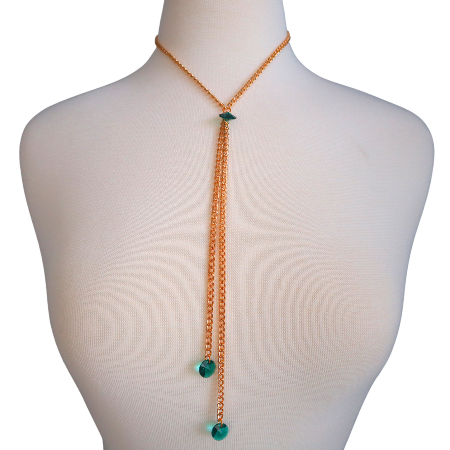 Green Crystal Long Necklace